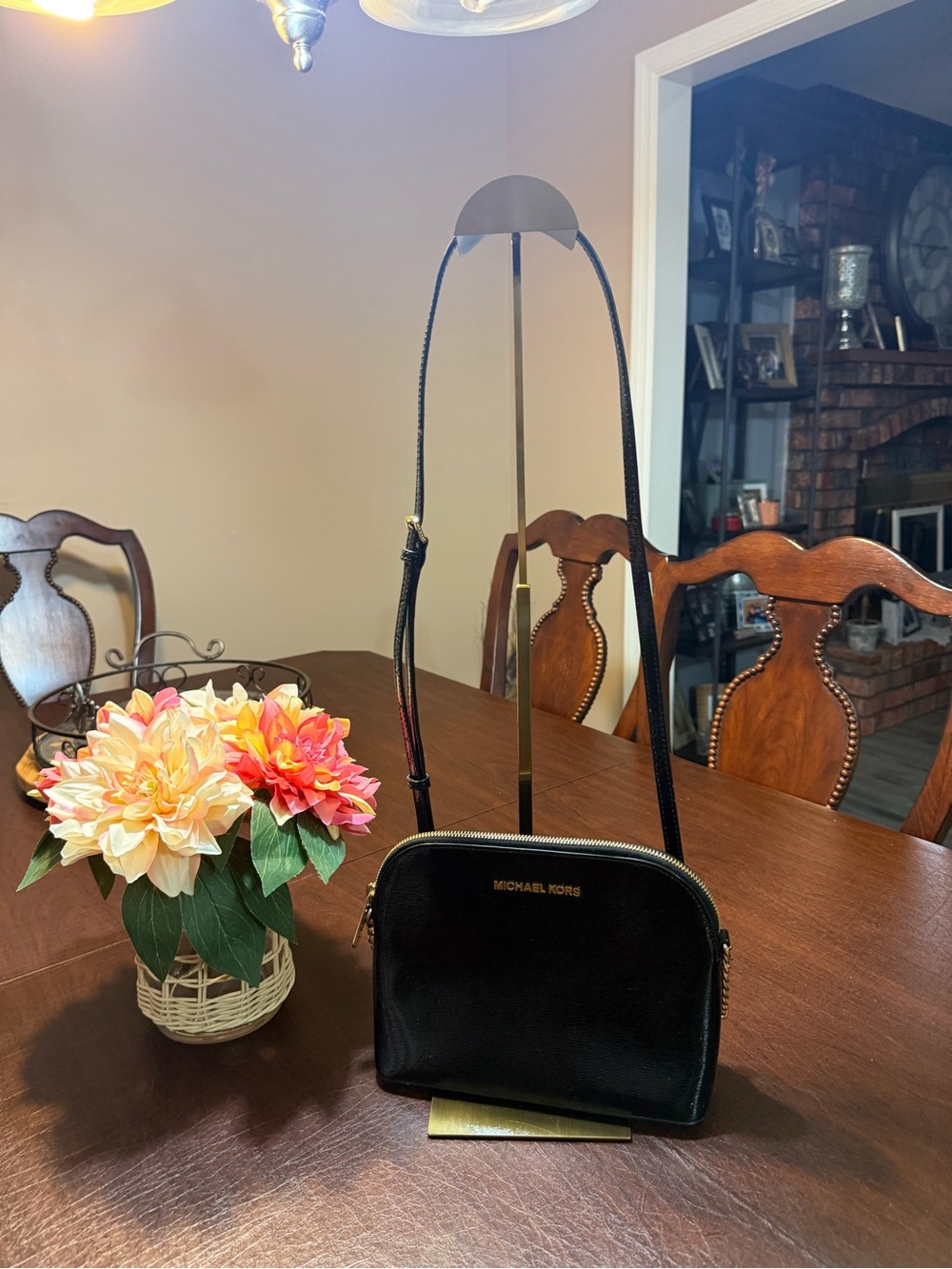 Michael Kors Black patent Leather Crossbody Bag